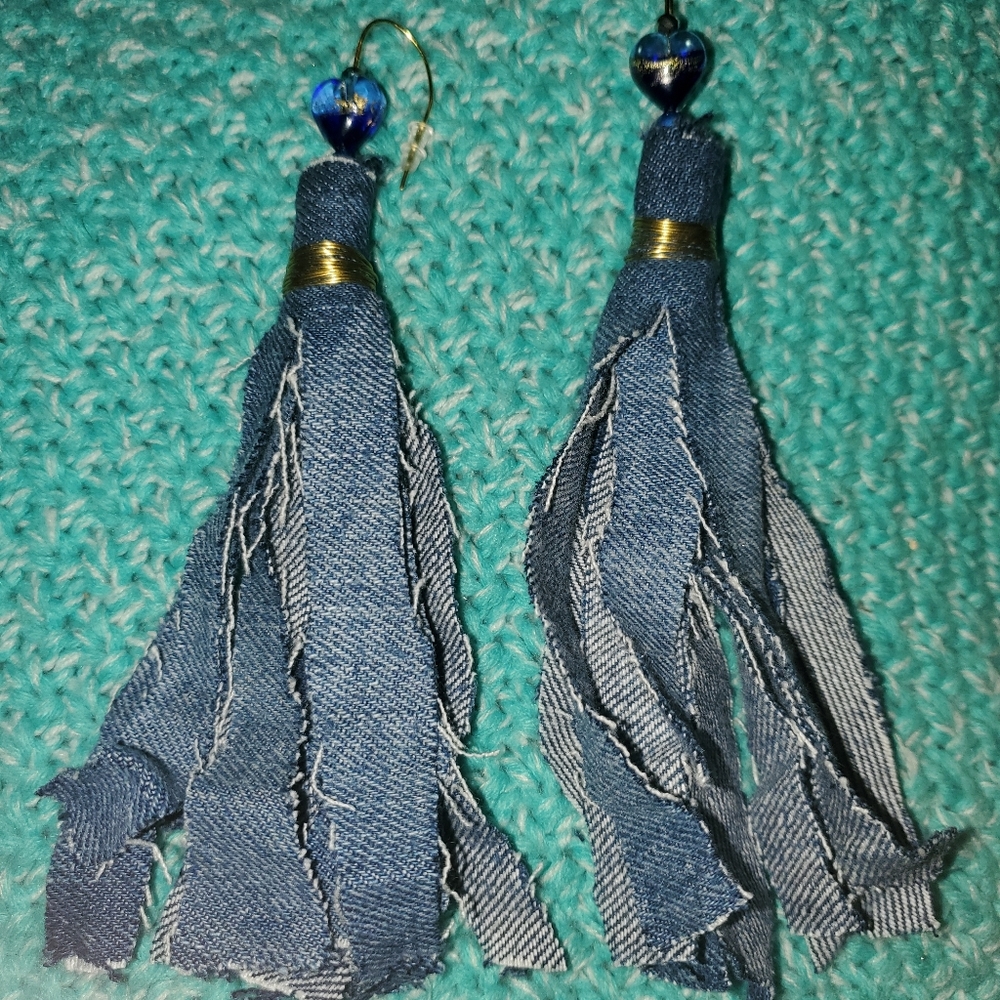 Denim earings